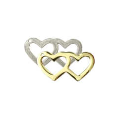 Double Heart Charm Stamping Blank