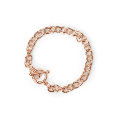 Rose Gold Plated Charm Bracelet, 7"