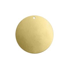 Brass Circle w/ Hole, 1"- Premium Stamping Blanks