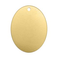 Brass Oval w/ Holes, 1" x 1 1/2"- Premium Stamping Blanks