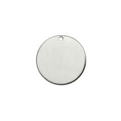 Stainless Steel Circle w/ Hole Stamping Blanks, 1 3/16", 7 Pack