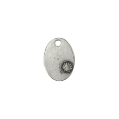 Oval w/ Shell Pewter Stamping Blank