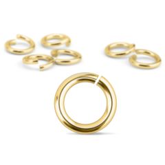 Jump Rings, Gold Plated, 20 Gauge, 7mm, 90 Pack
