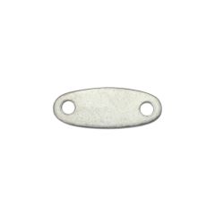 Pewter Stamping Blank, Oval Tag w/ Holes, 1 3/8" x 1/2"