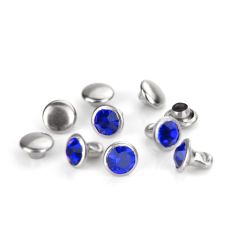 Czech Crystal Snap Rivets, Round- Sapphire