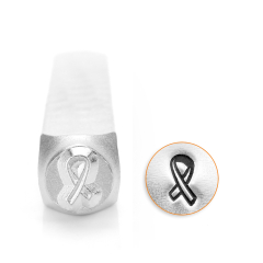 Breast Cancer Ribbon Outline Metal Stamp, 6mm